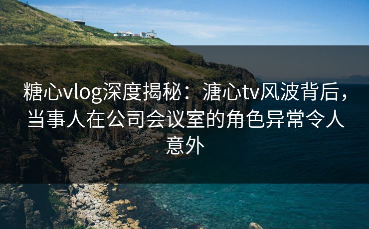 糖心vlog深度揭秘：溏心tv风波背后，当事人在公司会议室的角色异常令人意外